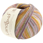 Lana Grossa Landlust Die Sockenwolle 812 Rosa/Ecru/Verde fieno/Prugna/Blu viola/Blu grigio/Senape/Ocra