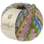 Lana Grossa Landlust Die Sockenwolle 822 Blu azzurro/Verde grigio/Giallo/Viola/Verde primavera/Bianco sporco/Grigio