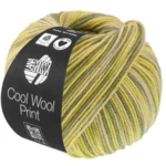 Lana Grossa Cool Wool Print 843 Beige verde/Lime/Verde grigio/Verde reseda