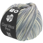 Lana Grossa Cool Wool Print 829 Bianco grezzo/Grigio argento/Grigio chiaro/Grigio