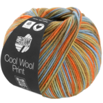 Lana Grossa Cool Wool Print 834 Arancione/Ocra/Nougat/Verde mare/Blu-grigio