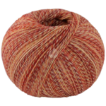 Lana Grossa Vintage Socks 1012 Ruggine/rosso scuro/giallo/arancione/panna mélange
