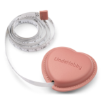 LindeHobby Metro a Nastro Retrattile, PU-Pelle, Cuore, 150 cm Rosa scuro