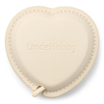 LindeHobby Metro a Nastro Retrattile, PU-Pelle, Cuore, 150 cm Bianco sporco