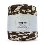 LindeHobby Inspire Print 50 Bianco grezzo con larghe righe marrone scuro