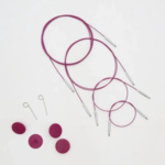 KnitPro Thin & Flex Cavo, Viola Swivel, 40–150 cm