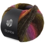 Lana Grossa Bomba 01 Grigio scuro/mora/arancione/giallo-/verde scuro/blu
