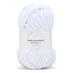 LindeHobby Fuzzy Chenille Silver Lurex 01 Bianco