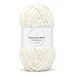 LindeHobby Fuzzy Chenille Silver Lurex 10 Crema (beige chiaro)