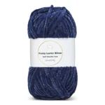 LindeHobby Fuzzy Chenille Silver Lurex 17 Blu navy