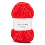 LindeHobby Fuzzy Chenille Silver Lurex 11 Rosso sangue