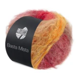 Lana Grossa Basta Mista 124 Marrone grigiastro/cammello/giallo zafferano/arancione/rosso grigiastro/rosso scuro/rosso