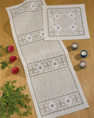 Kit per ricamo Beige/Bianco 36x111cm