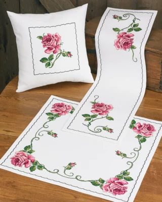 Kit Ricamo Rosa 29 x 98 cm