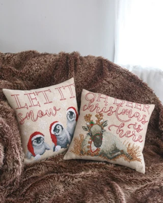 Kit da Ricamo Let it snow 40 x 40 cm
