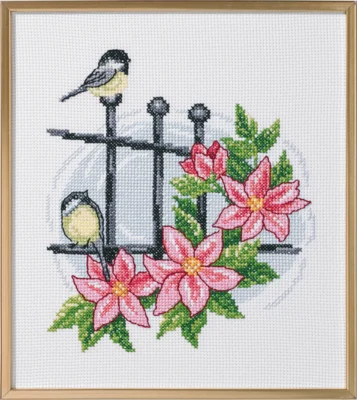 Kit per ricamo Uccelli su cancello R5721 33 x 37 cm