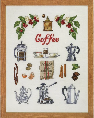Kit di ricamo Coffee Time 40x52 cm