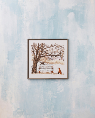 Kit Ricamo Volpe Invernale 30 x 30 cm