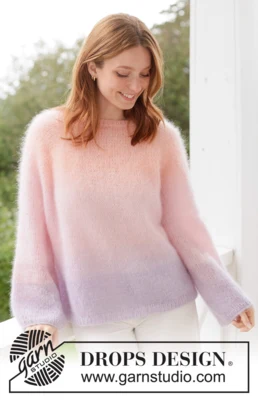 267-17 Sunset Sorbet Sweater by DROPS Design
