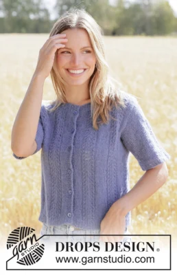 266-9 Lilac Serenade Cardigan by DROPS Design