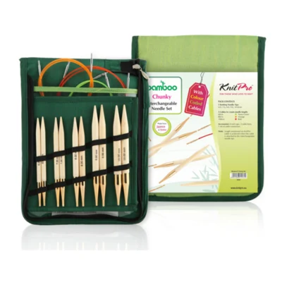 KnitPro BAMBOO Set di spilli rotondi intercambiabili XL - 5 taglie (6-10 mm)