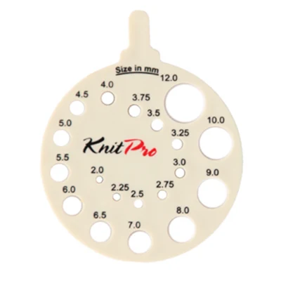 Misuratore di bastoncini KnitPro BIANCO GREZZO (2-12 mm)