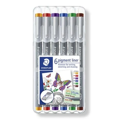 STAEDTLER Pigment Liner 308, 6 pezzi
