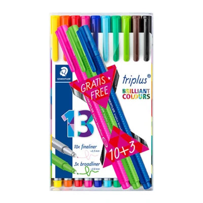 STAEDTLER Triplus fineliner e broadliner, 10 + 3 pezzi