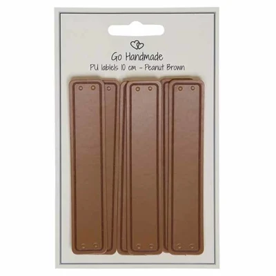 Go Etichette in pelle fatte a mano 10 x 2 cm (6 pz)