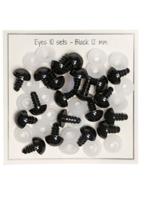Go Handmade Safety Eyes Nero 12mm (10 paia)