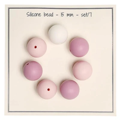 Go perline in silicone fatte a mano 15 mm (mix)