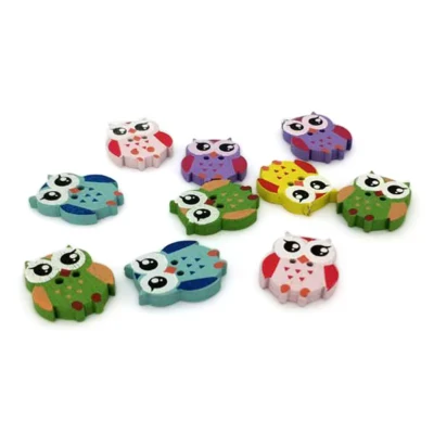 Pulsanti HobbyArts Gufo, 10 pezzi