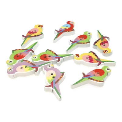 Pulsanti HobbyArts Pappagallo, 10 pezzi