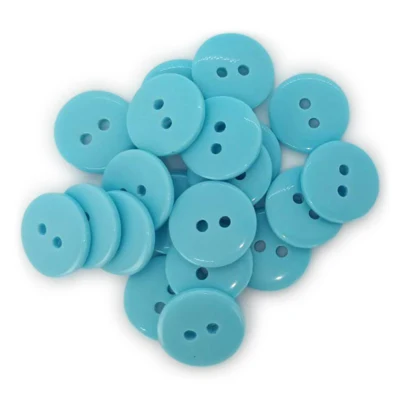 Bottoni rotondi in plastica HobbyArts Baby Blue, 12.5 mm, 20 pezzi