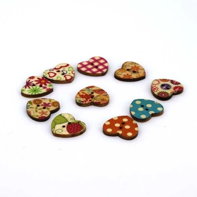 Bottoni HobbyArts Stampa Cuore, 22 mm, 10 pz