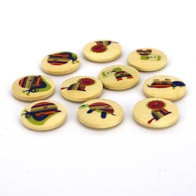 HobbyArts Bottoni rotondi stampa animalier, 18 mm, 10 pezzi