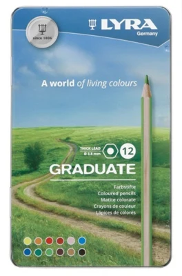 Lyra Graduate Matite colorate in astuccio metallico, 12 pz