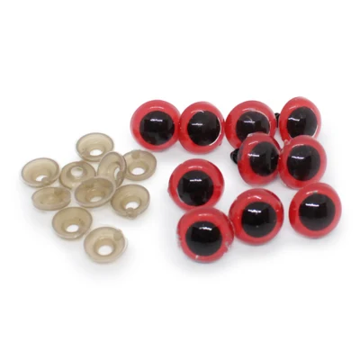 HobbyArts Teddy Bear Eyes con lucchetto, rosso, 5 paia