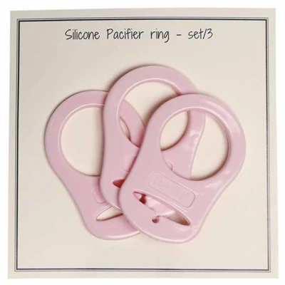 Go Adattatore per catena per ciuccio in silicone fatto a mano 3 pezzi tinta unita