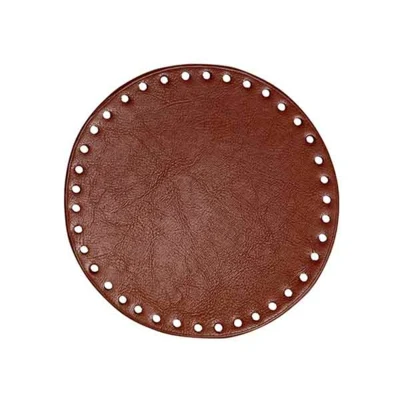 Go Handmade Taske Kurve Base, PU Læder, Rund, 17 cm 22309 Brun