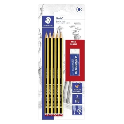 STAEDTLER Noris Pencils HB &amp; Gomma, 5 + 1 pz