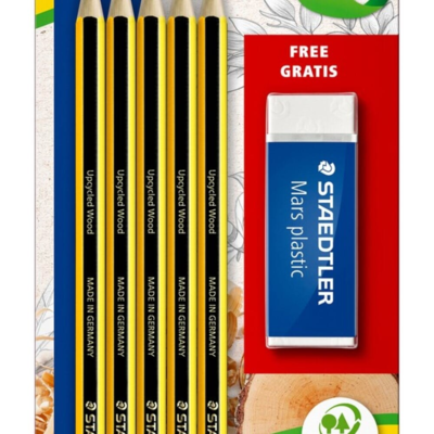 STAEDTLER Noris Pencils HB & Gomma, 5 + 1 pz