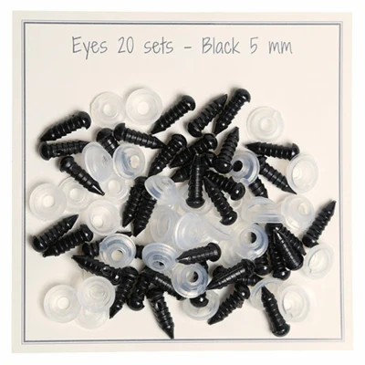 Go Handmade Safety Eyes Neri 5 mm (20 paia)