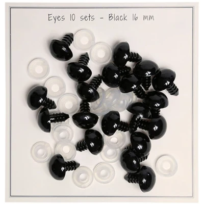 Go Handmade Safety Eyes Neri 16 mm (10 paia)