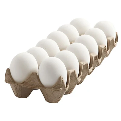 Uova Plastica bianca 6 cm, 12 pz