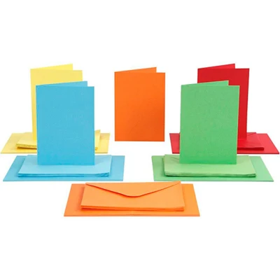 Biglietti e buste, biglietti 10,5 x 15 cm, busta 11,5 x 16,5 cm, 50 set