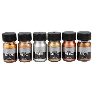 Vernice Art Metal, colori metallizzati, 6x30ml