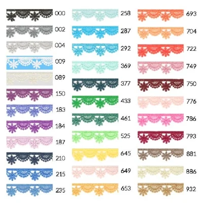 Nastro di pizzo, fiori, 15 mm, 13,7 m