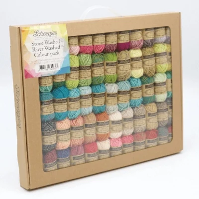 Pacchetto di 58x10g gomitoli Scheepjes Stone Washed & River Washed