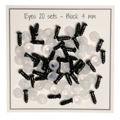 Go Handmade Safety Eyes Nero 4 mm (20 paia)